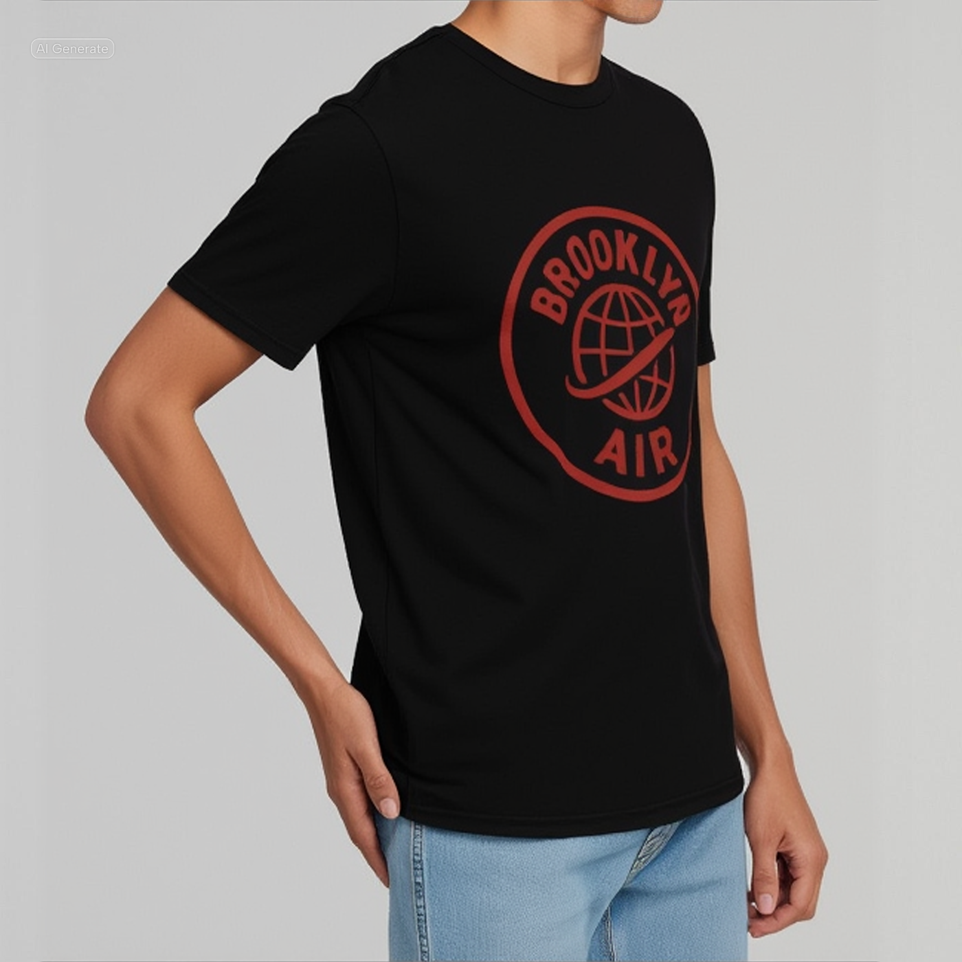 Global Service Heavyweight Black Tee